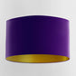Purple Handmade Lampshade with Brushed Gold Lining and 100% cotton fabric - Blue Crocus Textiles