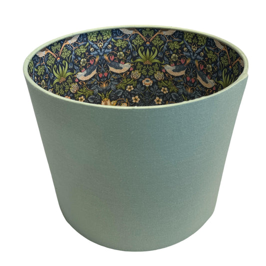 Handcrafted William Morris Strawberry Thief Lampshade - Ceiling lampshade - Blue Crocus Textiles