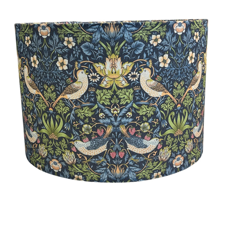 William Morris Lampshade Strawberry Thief - Blue Crocus Textiles