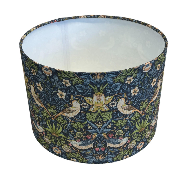 William Morris Lampshade Strawberry Thief - Blue Crocus Textiles