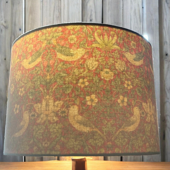 Handcrafted William Morris Strawberry Thief Lampshade - Ceiling lampshade, Table Lampshade - BlueCrocusTextiles