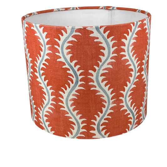 Helter Skelter Handmade Lampshade, Table Lampshade, Ceiling Pendant, Country Lampshade, Handmade Lamp Shade, Orange Lampshade - BlueCrocusTextiles