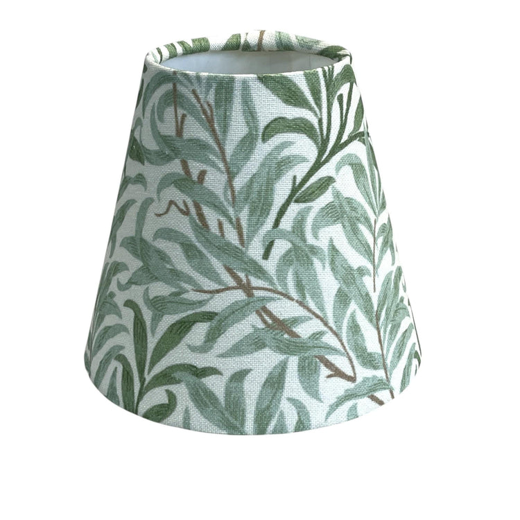 William Morris Candle Clip Lampshade with Willow Bough, Handmade Lampshades, Handmade Lamp Shade, Clip On Lampshade, Leaf Lampshade - BlueCrocusTextiles