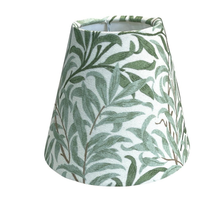 William Morris Candle Clip Lampshade with Willow Bough, Handmade Lampshades, Handmade Lamp Shade, Clip On Lampshade, Leaf Lampshade - BlueCrocusTextiles