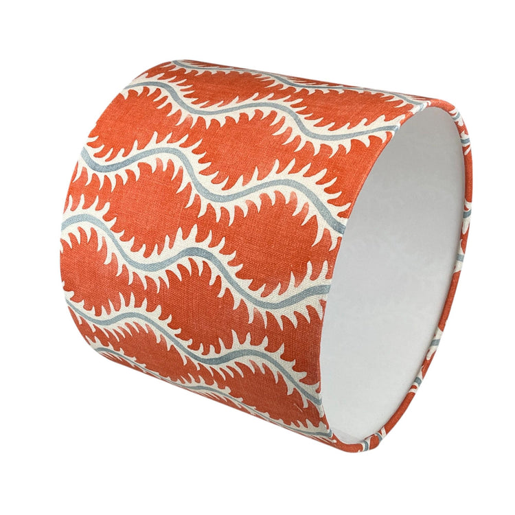 Helter Skelter Handmade Lampshade, Table Lampshade, Ceiling Pendant, Country Lampshade, Handmade Lamp Shade, Orange Lampshade - BlueCrocusTextiles