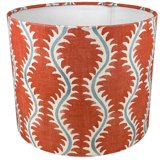 Helter Skelter Handmade Lampshade, Table Lampshade, Ceiling Pendant, Country Lampshade, Handmade Lamp Shade, Orange Lampshade - BlueCrocusTextiles