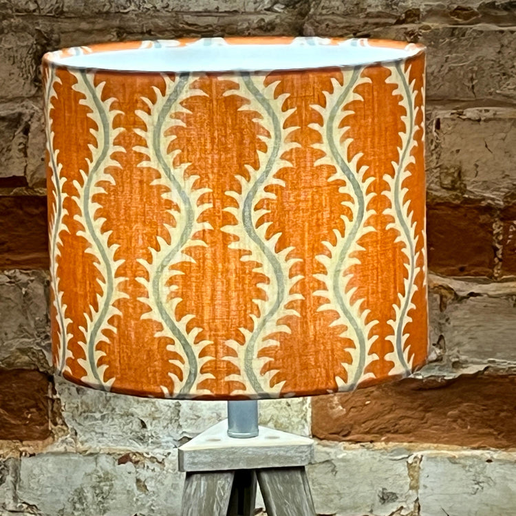 Helter Skelter Handmade Lampshade, Table Lampshade, Ceiling Pendant, Country Lampshade, Handmade Lamp Shade, Orange Lampshade - BlueCrocusTextiles