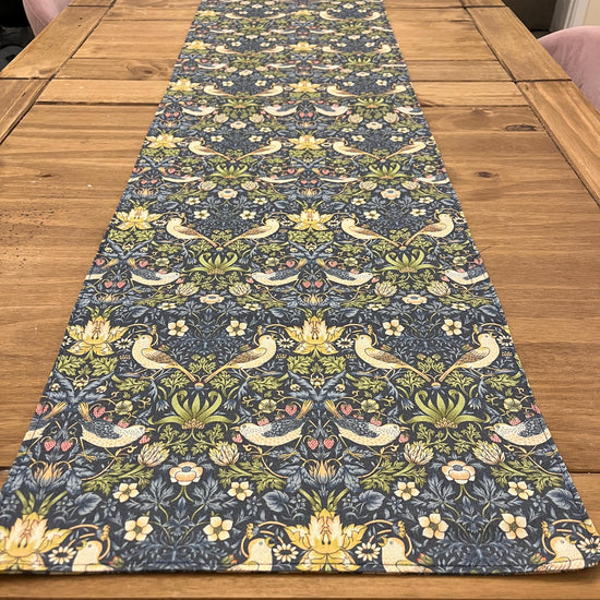 Table Runner William Morris Strawberry Thief, Double Sided Table Runner, Handmade Table Runner, Placemat - BlueCrocusTextiles