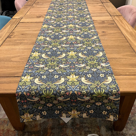 Table Runner William Morris Strawberry Thief, Double Sided Table Runner, Handmade Table Runner, Placemat - BlueCrocusTextiles