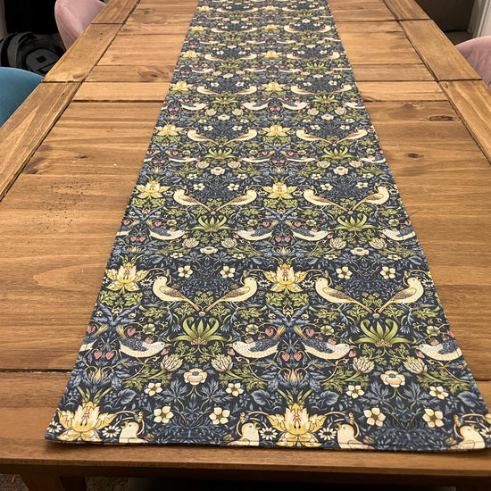 Table Runner William Morris Strawberry Thief, Double Sided Table Runner, Handmade Table Runner, Placemat - BlueCrocusTextiles