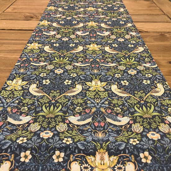 Table Runner William Morris Strawberry Thief, Double Sided Table Runner, Handmade Table Runner, Placemat - BlueCrocusTextiles