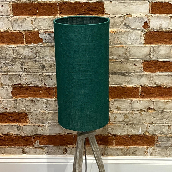 Hessian Extra Tall Handmade Lampshade, Suitable for Table Lamp, Floor Lamp, Green Hessian Lampshade - BlueCrocusTextiles