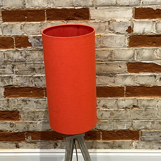 Linen Extra Tall Handmade Lampshade, Suitable for Table Lamp, Floor Lamp, Burnt Orange - BlueCrocusTextiles