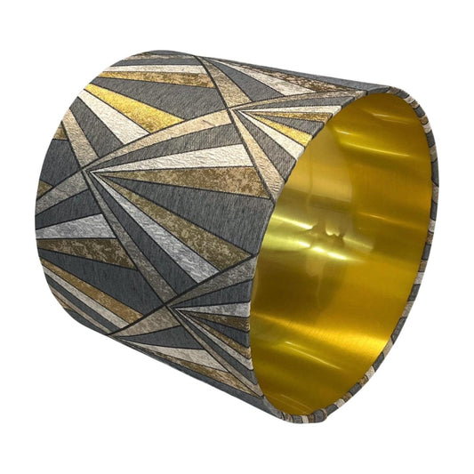Vogue Polished Brass Lampshade with Brushed Gold Lining, Handmade Lampshades, Table Lampshades, Handmade Lamp Shade - BlueCrocusTextiles