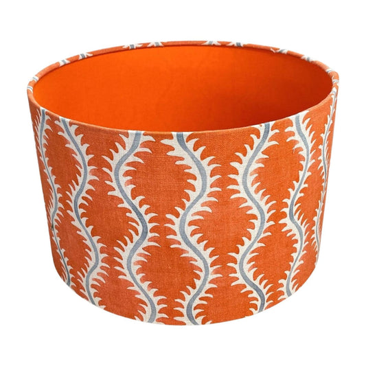 Helter Skelter Orange Handmade Lampshade, Table Lampshade, Ceiling Pendant, Country Lampshade, Handmade Lamp Shade, Orange Lampshade - BlueCrocusTextiles