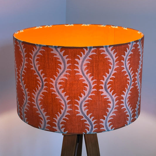 Helter Skelter Orange Handmade Lampshade, Table Lampshade, Ceiling Pendant, Country Lampshade, Handmade Lamp Shade, Orange Lampshade - BlueCrocusTextiles