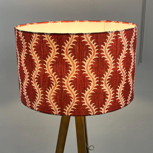 Helter Skelter Cherry Handmade Lampshade, Table Lampshade, Ceiling Pendant, Country Lampshade, Handmade Lamp Shade, Red Lampshade - BlueCrocusTextiles