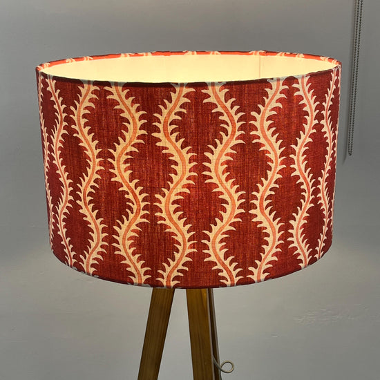 Helter Skelter Cherry Handmade Lampshade, Table Lampshade, Ceiling Pendant, Country Lampshade, Handmade Lamp Shade, Red Lampshade - BlueCrocusTextiles