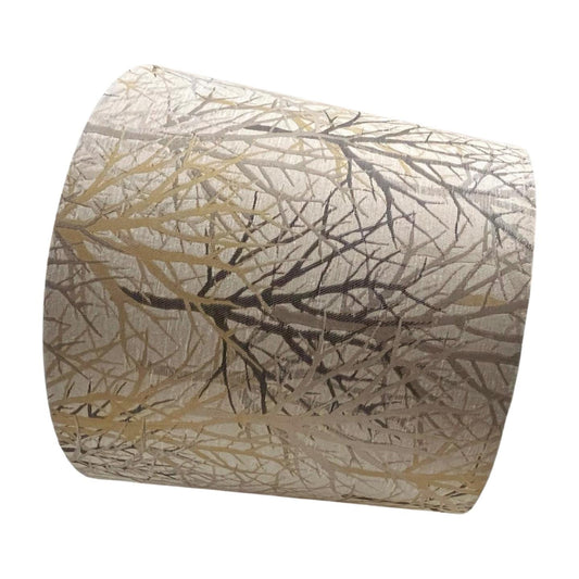 Empire Handmade Lampshade with Bolderwood Gold Fabric - BlueCrocusTextiles