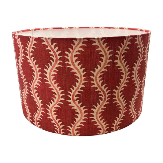 Helter Skelter Cherry Handmade Lampshade, Table Lampshade, Ceiling Pendant, Country Lampshade, Handmade Lamp Shade, Red Lampshade - BlueCrocusTextiles