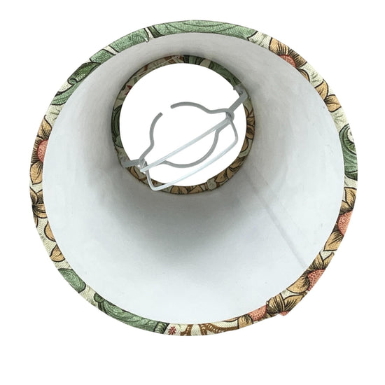William Morris Candle Clip Lampshade with Orchid Buttercup Cream Fabric - BlueCrocusTextiles