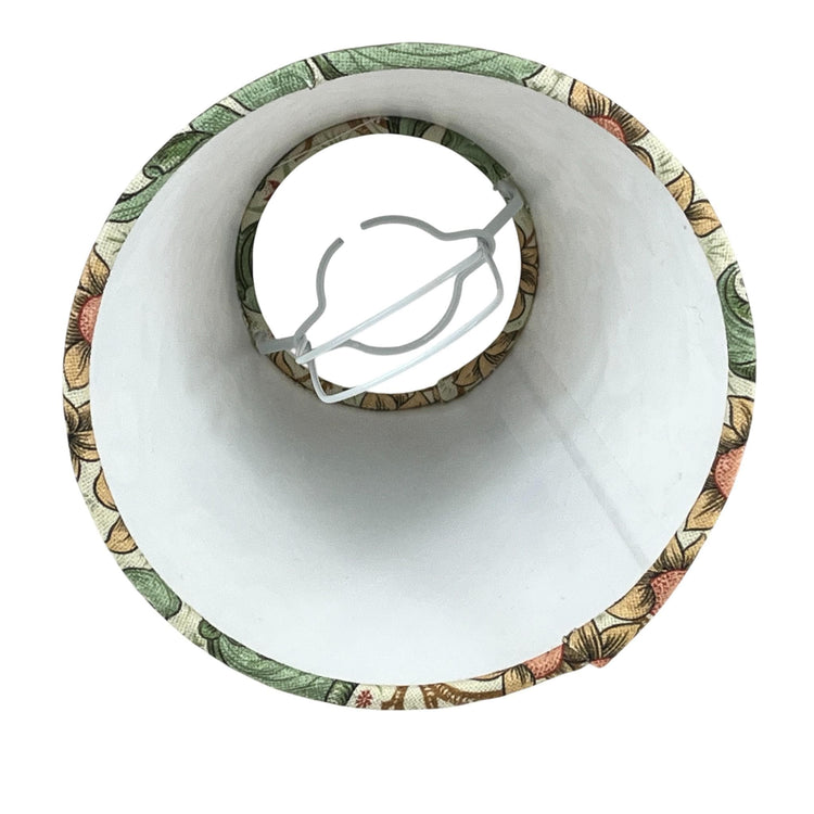 William Morris Candle Clip Lampshade with Orchid Buttercup Cream Fabric - BlueCrocusTextiles