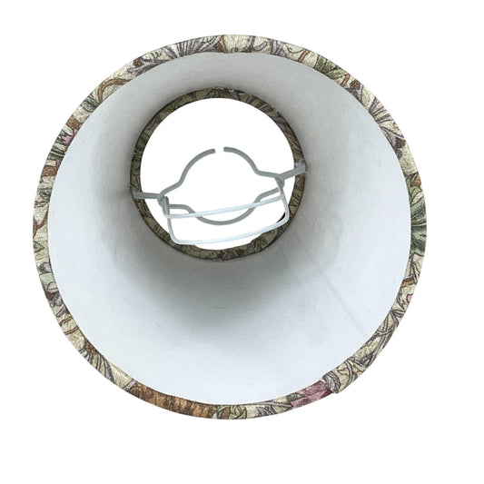 William Morris Candle Clip Lampshade with Honeysuckle Rose Pink Fabric - BlueCrocusTextiles