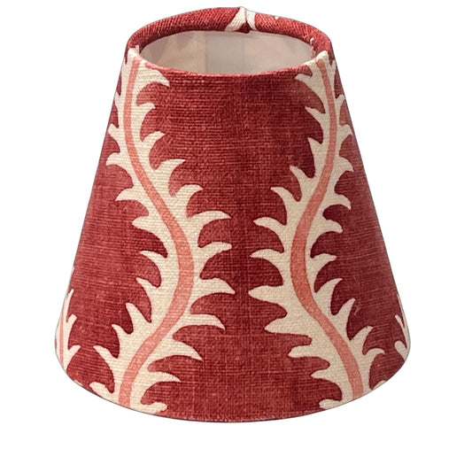 Helter Cherry Candle Clip Lampshade, Handmade Lampshades, Table Lampshades, Orange Lampshade, Handmade Lamp Shade, Clip On Lampshade - BlueCrocusTextiles