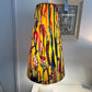 Extra Tall Conical Handmade Lampshade with Ochre Botanical fabric, Suitable for Table Lamp, Floor Lamp - BlueCrocusTextiles