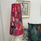 Extra Tall Conical Handmade Lampshade with Pink Botanical fabric, Suitable for Table Lamp, Floor Lamp - BlueCrocusTextiles