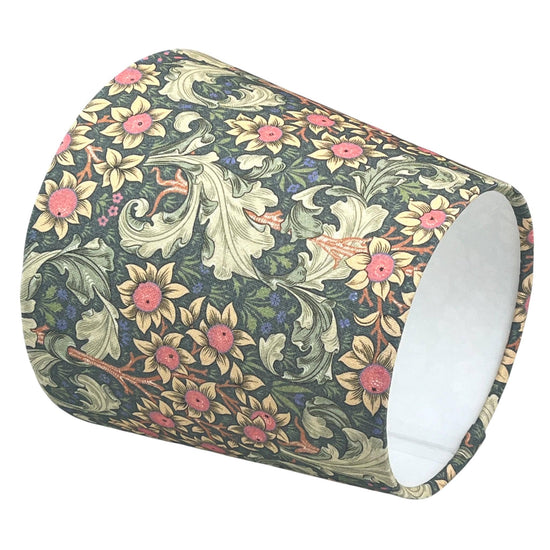 Empire Handmade Lampshade with William Morris Orchid Nightshade Navy Fabric - BlueCrocusTextiles