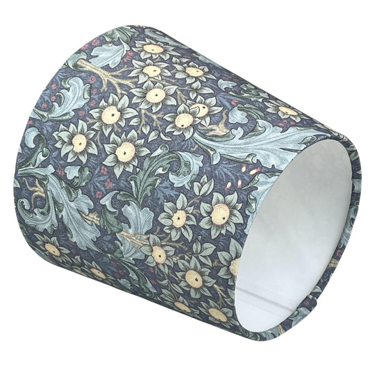 Empire Handmade Lampshade with William Morris Orchid Bluebell Fabric - BlueCrocusTextiles