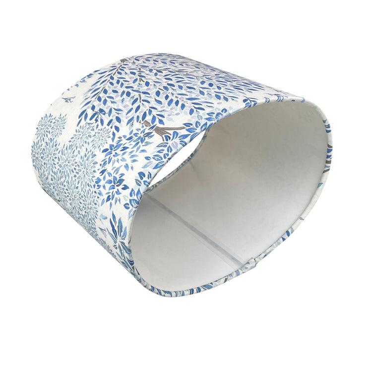Oval Somerset Blue Handmade Lampshade, Handmade Lampshades, Table Lampshades, Ceiling Lamp shades, Blue Lampshade, Handmade Lamp Shade - BlueCrocusTextiles