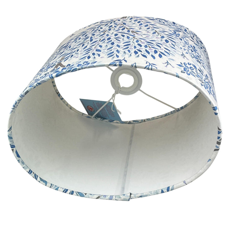 Oval Somerset Blue Handmade Lampshade, Handmade Lampshades, Table Lampshades, Ceiling Lamp shades, Blue Lampshade, Handmade Lamp Shade - BlueCrocusTextiles