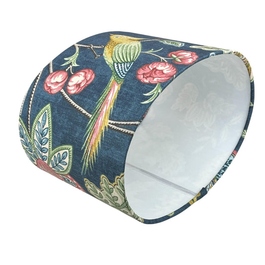 Oval Chanterelle Navy Blue Handmade Lampshade, Table Lampshades, Ceiling Lamp shades, Blue Lampshade, Handmade Lamp Shade - BlueCrocusTextiles