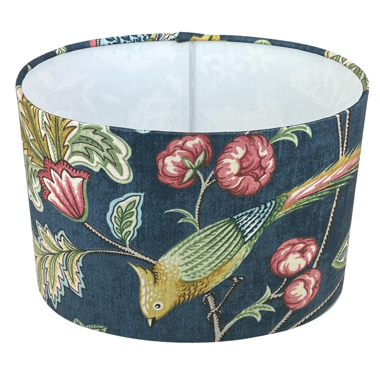 Oval Chanterelle Navy Blue Handmade Lampshade, Table Lampshades, Ceiling Lamp shades, Blue Lampshade, Handmade Lamp Shade - BlueCrocusTextiles