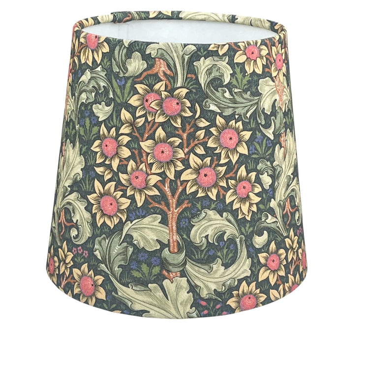 Empire Handmade Lampshade with William Morris Orchid Nightshade Navy Fabric - BlueCrocusTextiles