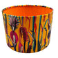 Botanical Velvet Lampshade with Mustard Gold Lining in Sunburst (Orange) colour, Handmade Lampshades, Table Lampshades - BlueCrocusTextiles