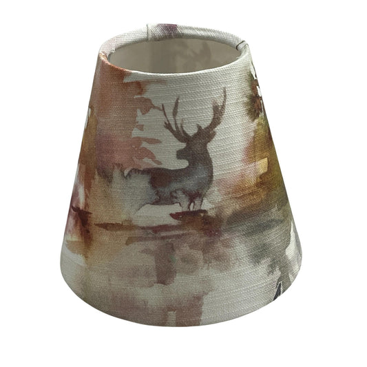 Wilderness Plum Candle Clip Lampshade, Handmade Lampshades, Handmade Lamp Shade, Clip On Lampshade - BlueCrocusTextiles