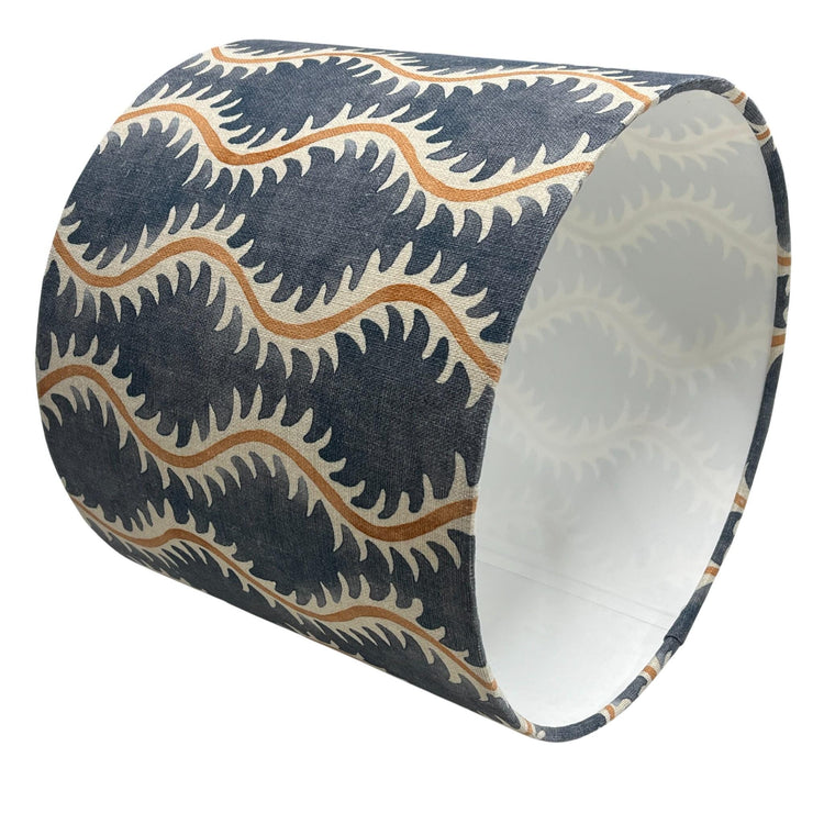 Helter Skelter Slate Handmade Lampshade, Table Lampshade, Ceiling Pendant, Country Lampshade, Handmade Lamp Shade, Blue Lampshade - BlueCrocusTextiles