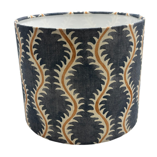 Helter Skelter Slate Handmade Lampshade, Table Lampshade, Ceiling Pendant, Country Lampshade, Handmade Lamp Shade, Blue Lampshade - BlueCrocusTextiles