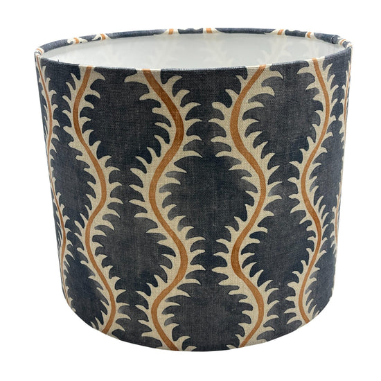 Helter Skelter Slate Handmade Lampshade, Table Lampshade, Ceiling Pendant, Country Lampshade, Handmade Lamp Shade, Blue Lampshade - BlueCrocusTextiles