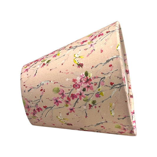 Pink Floral Fabric Candle Clip Lampshade, Handmade Chandelier Shade - BlueCrocusTextiles