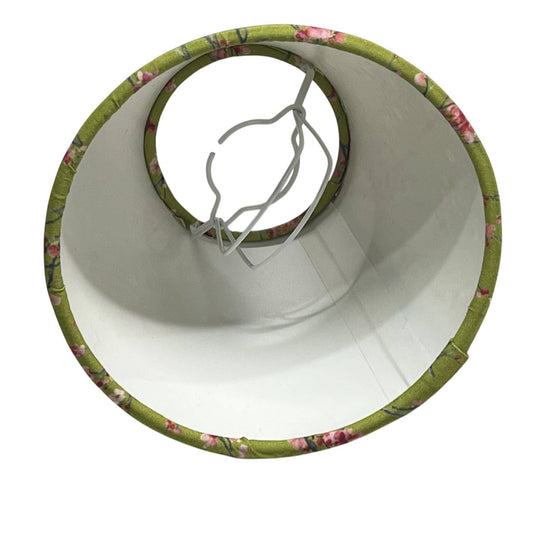 Green Floral Fabric Candle Clip Lampshade, Handmade Chandelier Shade - BlueCrocusTextiles