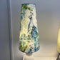 Extra Tall Conical Handmade Lampshade with Peacock fabric, Suitable for Table Lamp, Floor Lamp - BlueCrocusTextiles