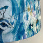 Extra Tall Conical Handmade Lampshade with Peacock fabric, Suitable for Table Lamp, Floor Lamp - BlueCrocusTextiles