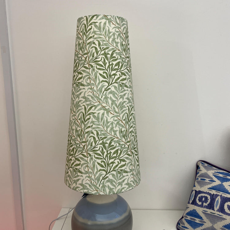 Extra Tall Conical Lampshade 50cm Handmade – Tall Cone Lamp Shade for Floor or Table Lamp – Fabric Lampshade UK – Statement Lighting - BlueCrocusTextiles