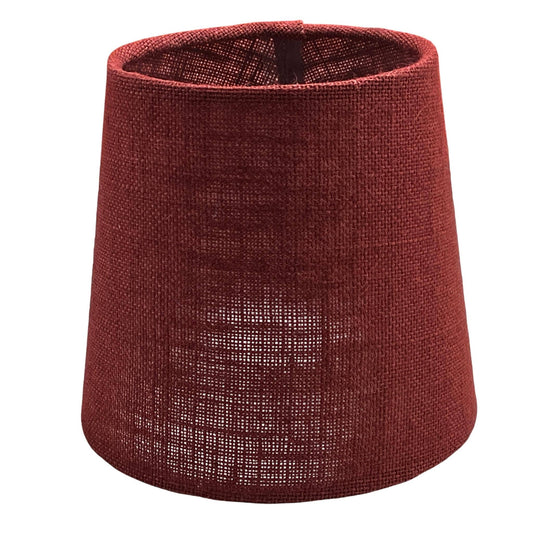 Empire Handmade Lampshade with Red Hessian Fabric - BlueCrocusTextiles