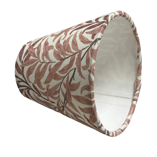 William Morris Candle Clip Lampshade with Willow Bough Rust, Handmade Lampshade, Clip On Lampshade, Leaf Lampshade - BlueCrocusTextiles