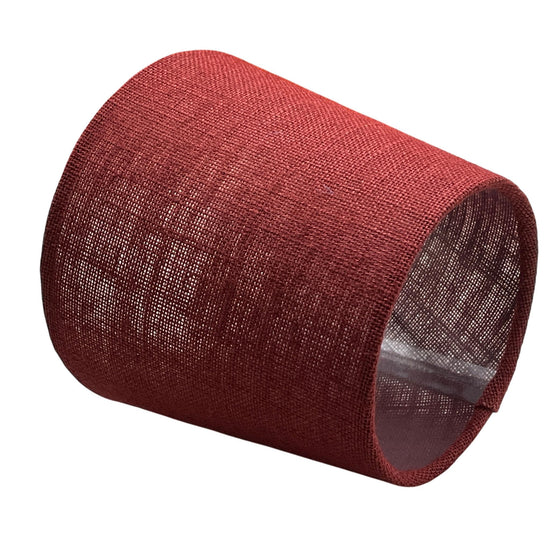 Empire Handmade Lampshade with Red Hessian Fabric - BlueCrocusTextiles